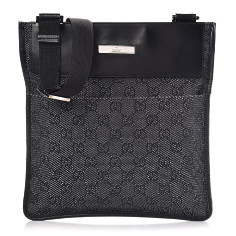 gucci bag crossbody black|Gucci black canvas crossbody bag.